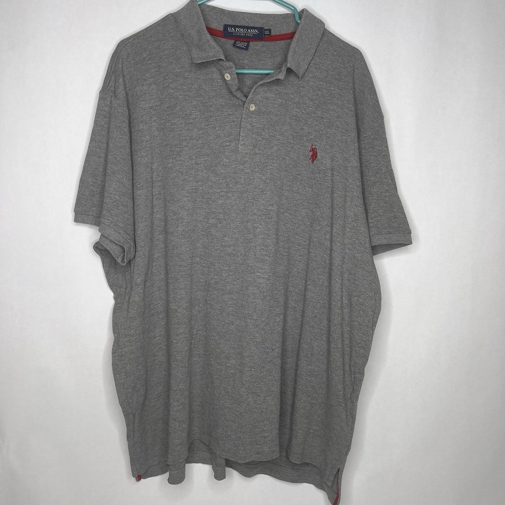 U.S. POLO ASSN.‎ Shirt Men's 2XL Gray Short Sleeve Golf Casual Soft Cotton